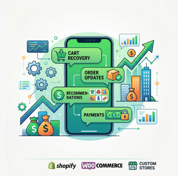 AiBotick integrations marketplace — Shopify, WooCommerce, Zapier, Google Sheets, Razorpay connections