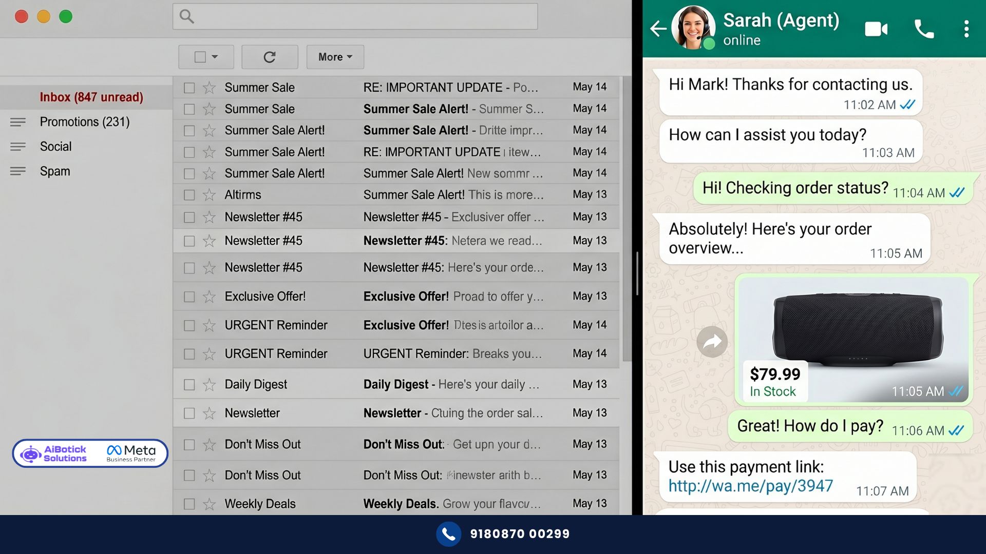 WhatsApp vs email open rate comparison for Indian businesses