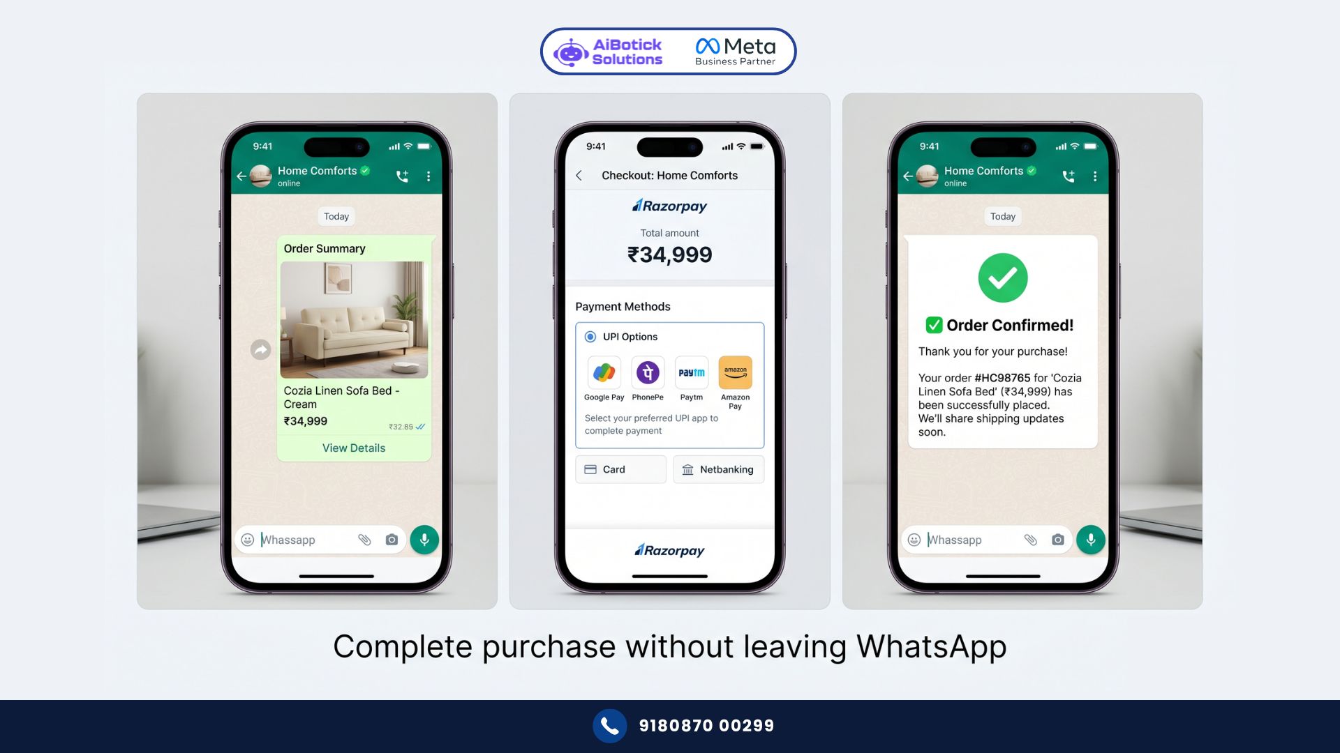 WhatsApp payments India ecommerce integration with Razorpay for D2C brands