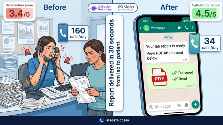 lab reports WhatsApp delivery system for Indian diagnostic centres — instant report sharing