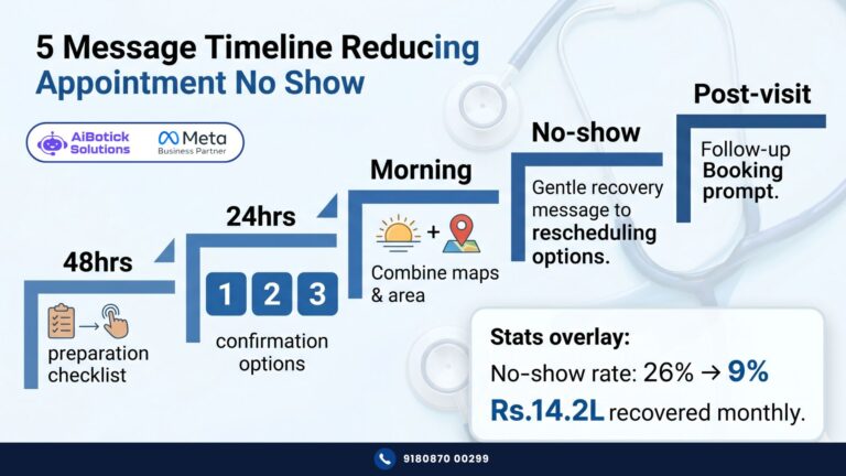 Patient reminders WhatsApp — 5-message sequence for Indian clinics reducing no-shows from 26% to 9%