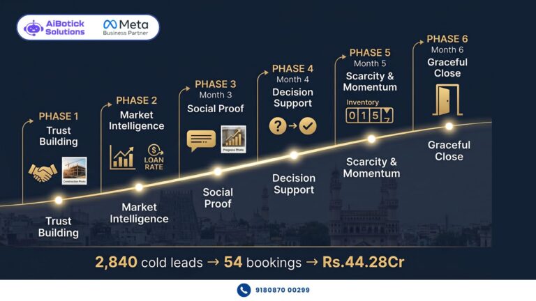 WhatsApp drip campaign for real estate — 6-month 18-message sequence for Indian property developers