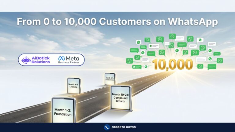 WhatsApp growth playbook guide 0 to 10000 customers AiBotick 2026